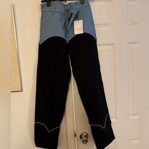 (NWT) Chic Two-Tone Black and Blue Women's Boot Cut Jeans